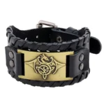Eif Dock Vintage Northern Europe Symbol Flying Dragon Wide Wrap Genuine Adjustable Leather men‘s Viking Bracelet Dropshipping - Image 9