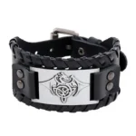 Eif Dock Vintage Northern Europe Symbol Flying Dragon Wide Wrap Genuine Adjustable Leather men‘s Viking Bracelet Dropshipping - Image 8