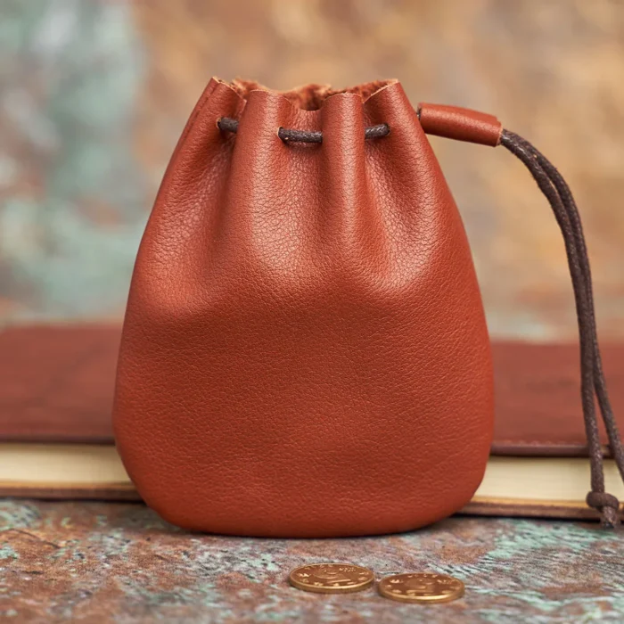 NASVA Genuine Leather  Coin Purse Men Women  Vintage Small Coin Wallet Hard Leather Money Pocket Drawstring Storage Bag - Image 6