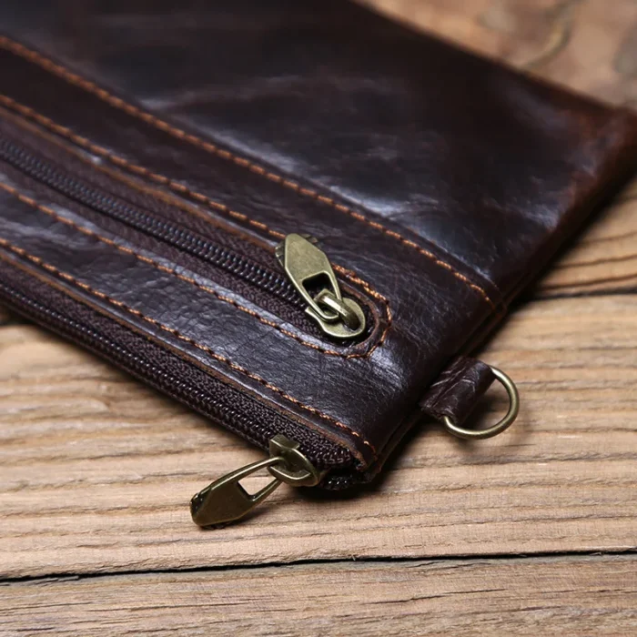 NZPJ Leather Coins, Suitable For Men, Women, Mini Zipper Wallets, Small Purses, Female Purses, First Layer Cowhide Male Cardhold - Image 4