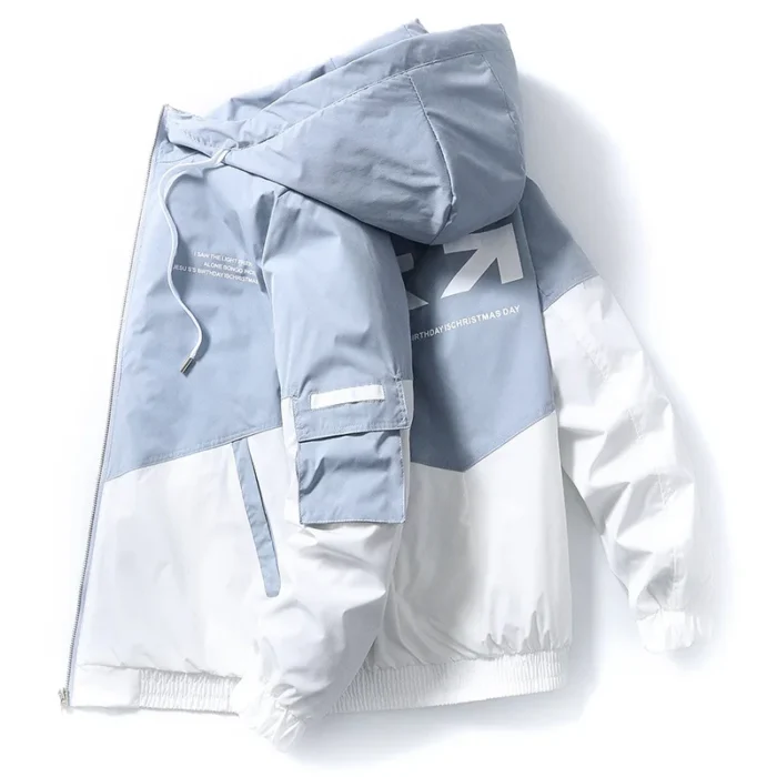 2023 Men's Spring and Autumn New Jackets High Street Trendy Printing Cargo Coat Stitching Color Windproof Pilot Jacket Male - Image 8