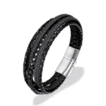Classic Men’s Braided Genuine leather Bracelets Nature Stone Stainless Steel Charm Bangles Women Male Jewelry Gifts Dropshipping - Image 13