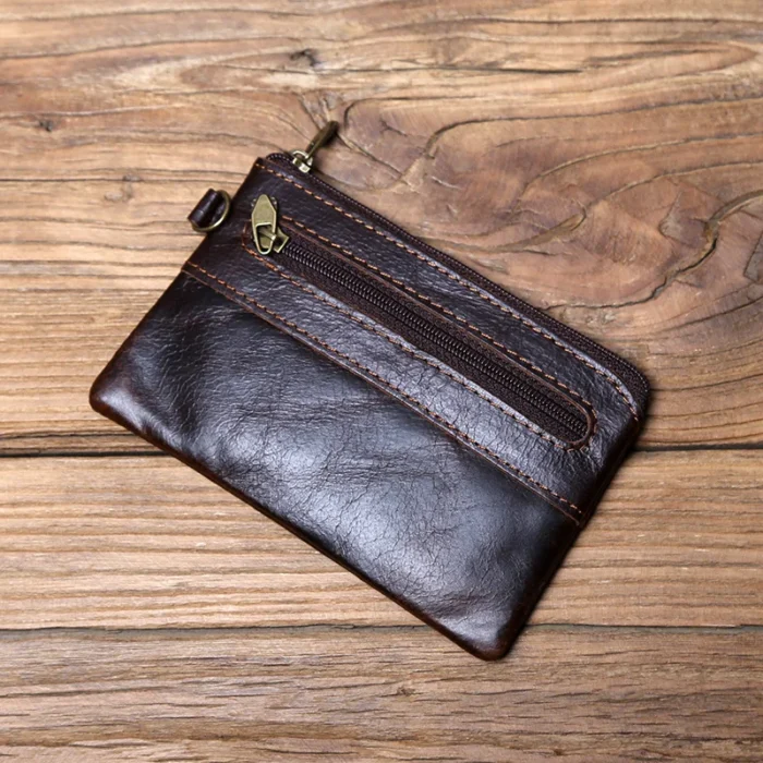NZPJ Leather Coins, Suitable For Men, Women, Mini Zipper Wallets, Small Purses, Female Purses, First Layer Cowhide Male Cardhold - Image 7