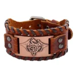 Eif Dock Vintage Northern Europe Symbol Flying Dragon Wide Wrap Genuine Adjustable Leather men‘s Viking Bracelet Dropshipping - Image 7
