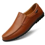 man shoes Genuine Leather Men Casual Shoes  Brand 2023 Mens  Breathable Slip on Black Driving Shoes Plus Size 37-46 - Image 9
