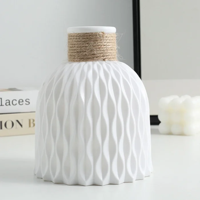 Modern Flower Vase Imitation Ceramic Flower Pot Decoration Home Plastic Vase Flower Arrangement Nordic Style Home Decoration - Image 8