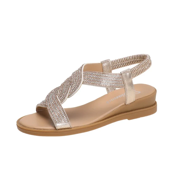 2024 Summer New Designer Platform Sandals Women Fashion Casual Roman Shoes Female Solid Color Crystal Sandalias Mujer - Image 7