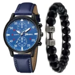 4/2/1pcs Men Sports Watches Set Man Business Quartz Wristwatch Luxury Brown Leather Bracelet Men Casual Clock Watch（no Box） - Image 12