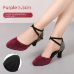 3.5cm Thickness Latin Dance Shoes Women Square Adult Social Soft Sole Dance Shoes Synthetic Leather - Image 18