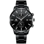Mens Fashion Business Quartz Watch Fashion Fake Three Eye Six Pin Calendar Men Watch Stainless Steel Belt Men Watches - Image 6