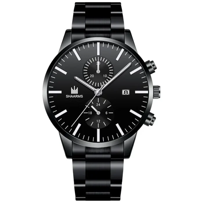 Mens Fashion Business Quartz Watch Fashion Fake Three Eye Six Pin Calendar Men Watch Stainless Steel Belt Men Watches - Image 6