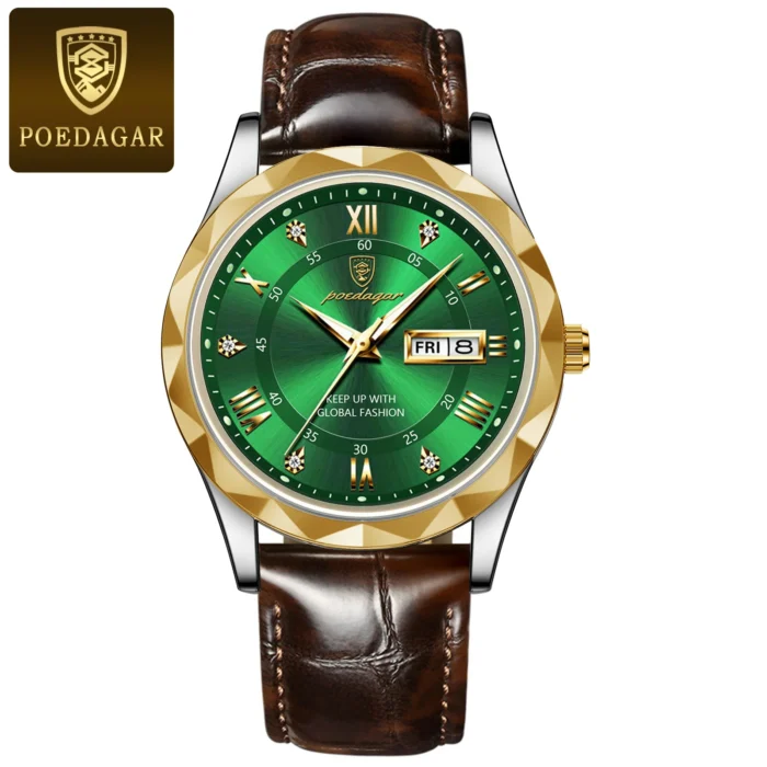 POEDAGAR Luxury Business Man Wristwatch Waterproof Luminous Date Week Men Watch For Men Quartz Clock Leather Men's Watches reloj - Image 24