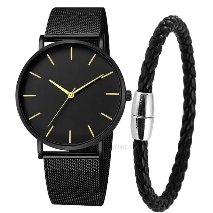Men Watch Magnetic Bracelet Ultra Thin Quartz Watch Men Slim Mesh Steel Waterproof Sport Watch Black Relogio Masculino - Image 10