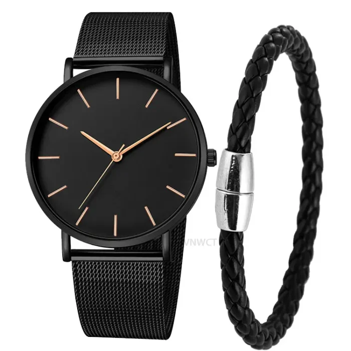 Men Watch Magnetic Bracelet Ultra Thin Quartz Watch Men Slim Mesh Steel Waterproof Sport Watch Black Relogio Masculino - Image 11