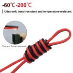 2 Pins Soft Silicone Cable Red&Black Durable Solar Electric Wire 20AWG~8AWG 600V Heat Resistant Flexiable Tin-plated Copper Core - Image 2