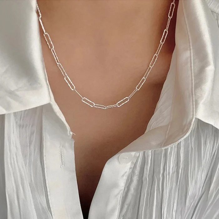 2023 New Popular Silver Colour Sparkling Clavicle Chain Choker Necklace For Women Fine Jewelry Wedding Party Gift - Image 13