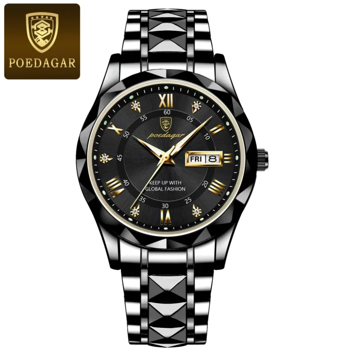 POEDAGAR Luxury Business Man Wristwatch Waterproof Luminous Date Week Men Watch For Men Quartz Clock Leather Men's Watches reloj - Image 11