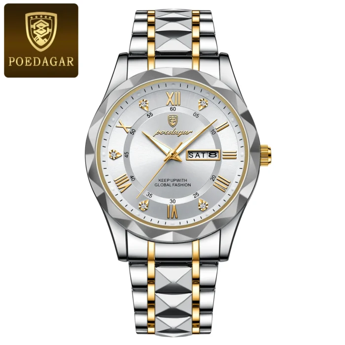 POEDAGAR Luxury Business Man Wristwatch Waterproof Luminous Date Week Men Watch For Men Quartz Clock Leather Men's Watches reloj - Image 15