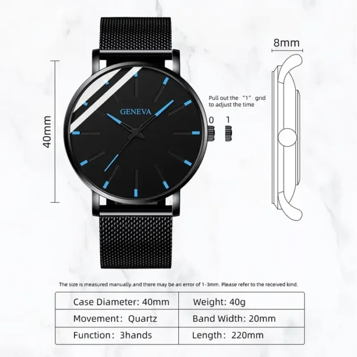 2024 Minimalist Men Fashion Watches Ultra Thin Simple Men Business Stainless Steel Mesh Belt Quartz Watch Gift Relogio Masculino - Image 6