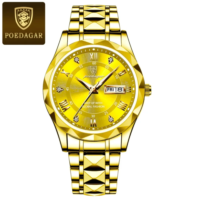 POEDAGAR Luxury Business Man Wristwatch Waterproof Luminous Date Week Men Watch For Men Quartz Clock Leather Men's Watches reloj - Image 8