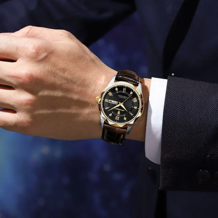 POEDAGAR Luxury Business Man Wristwatch Waterproof Luminous Date Week Men Watch For Men Quartz Clock Leather Men's Watches reloj - Image 5