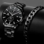 Mens Fashion Business Quartz Watch Fashion Fake Three Eye Six Pin Calendar Men Watch Stainless Steel Belt Men Watches - Image 7