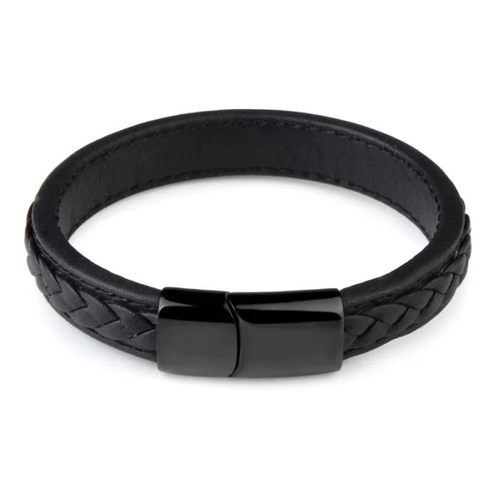 Classic Genuine Leather Bracelet Men’s Multi Layer Brided Leather Stainless Steel Magnetic Clasp Bangle for Men Jewelry Gift - Image 10