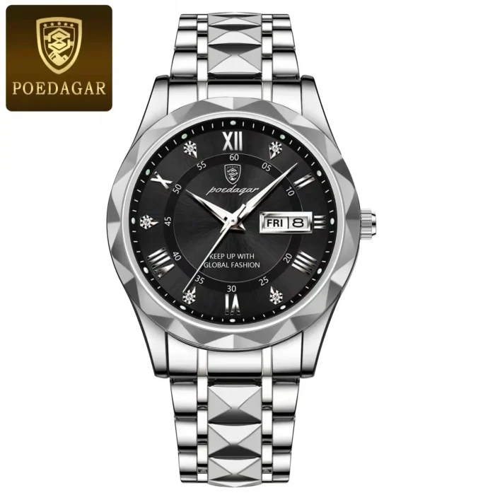 POEDAGAR Luxury Business Man Wristwatch Waterproof Luminous Date Week Men Watch For Men Quartz Clock Leather Men's Watches reloj - Image 10