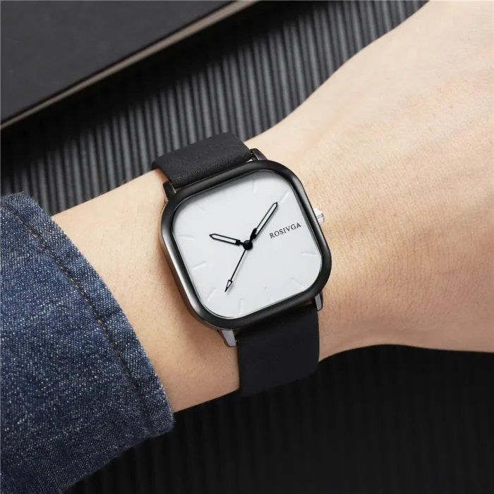 Fashion Watch Simple Square Dial PU Leather Quartz Men Business Watch Wristwatch for Men Clock for Women Montre Homme - Image 6