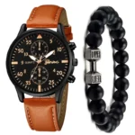 4/2/1pcs Men Sports Watches Set Man Business Quartz Wristwatch Luxury Brown Leather Bracelet Men Casual Clock Watch（no Box） - Image 13