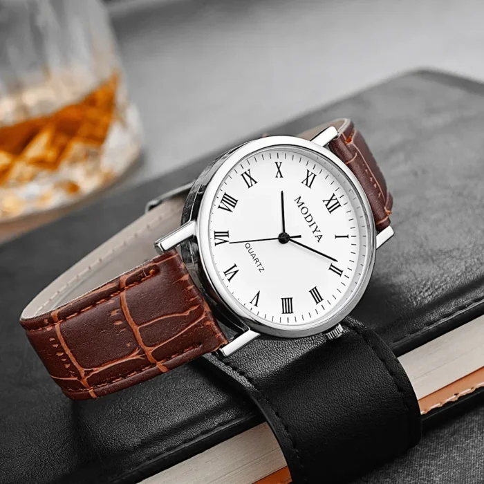 Men Watches Business Wrist Watch Luxury Leather Strap Analog Watches Quartz Wristwatches Clock Men Women Casual Simple Watch - Image 9