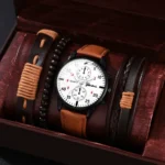 4/2/1pcs Men Sports Watches Set Man Business Quartz Wristwatch Luxury Brown Leather Bracelet Men Casual Clock Watch（no Box） - Image 21