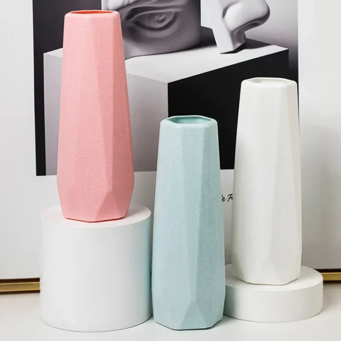 Nordic Style Flower Vase Living Room Decoration Ornaments Modern OrigamiPlastic Vases Pot Flower Arrangements Home Decor - Image 1