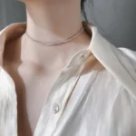 2023 New Popular Silver Colour Sparkling Clavicle Chain Choker Necklace For Women Fine Jewelry Wedding Party Gift - Image 3