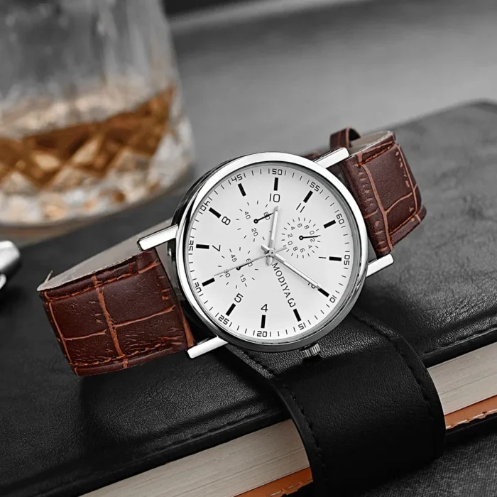Men Watches Business Wrist Watch Luxury Leather Strap Analog Watches Quartz Wristwatches Clock Men Women Casual Simple Watch - Image 8