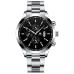Fashion Mens Stainless Steel Watches Luxury Quartz Wristwatch Calendar Clock Men Business Casual Watch Bracelet Set Reloj Hombre - Image 5