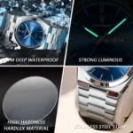 POEDAGAR Luxury Watch For Man Waterproof Luminous Date Week Stainless Steel Men Watch Casual Quartz Men's Watches Male Clock+box - Image 4