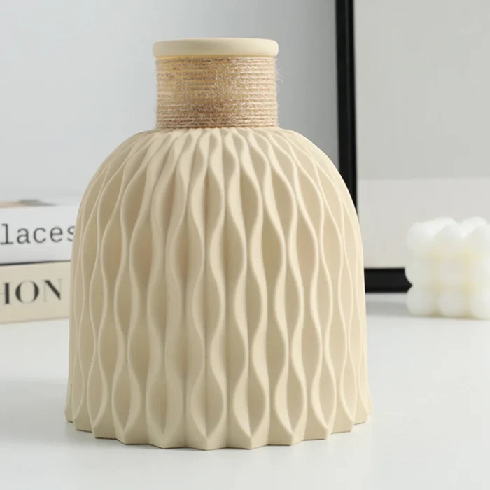 Modern Flower Vase Imitation Ceramic Flower Pot Decoration Home Plastic Vase Flower Arrangement Nordic Style Home Decoration - Image 10