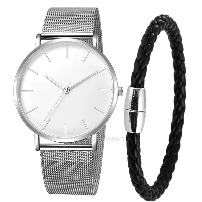 Men Watch Magnetic Bracelet Ultra Thin Quartz Watch Men Slim Mesh Steel Waterproof Sport Watch Black Relogio Masculino - Image 14