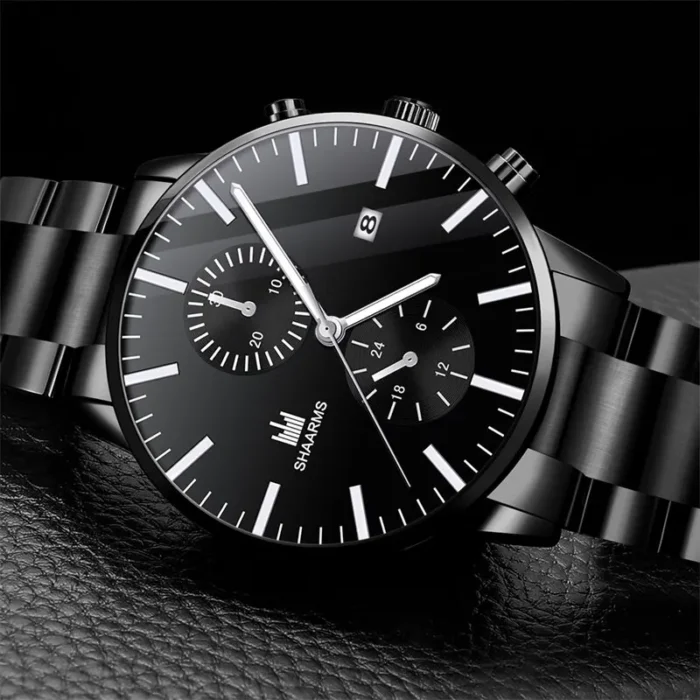 Mens Fashion Business Quartz Watch Fashion Fake Three Eye Six Pin Calendar Men Watch Stainless Steel Belt Men Watches - Image 5