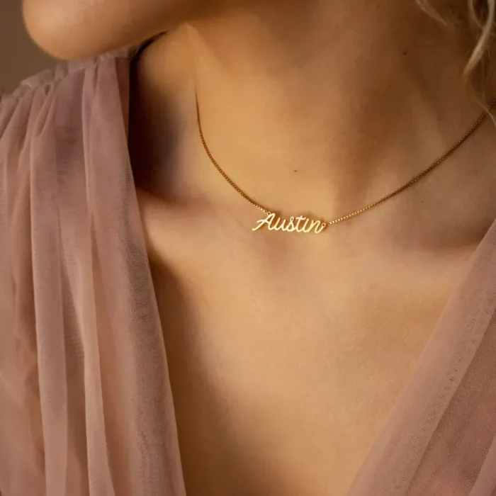 Personalized Name Necklace Stainless Steel Custom Jewelry Handmade Nameplate Pendant Box Chains Choker Women Men Christmas Gifts - Image 2