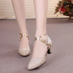 3.5cm Thickness Latin Dance Shoes Women Square Adult Social Soft Sole Dance Shoes Synthetic Leather