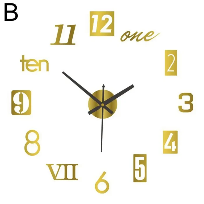 Modern Design Large Wall Clock 3D DIY Quartz Clocks Fashion Watches Acrylic Mirror Stickers Living Room Home Decor Horloge - Image 7