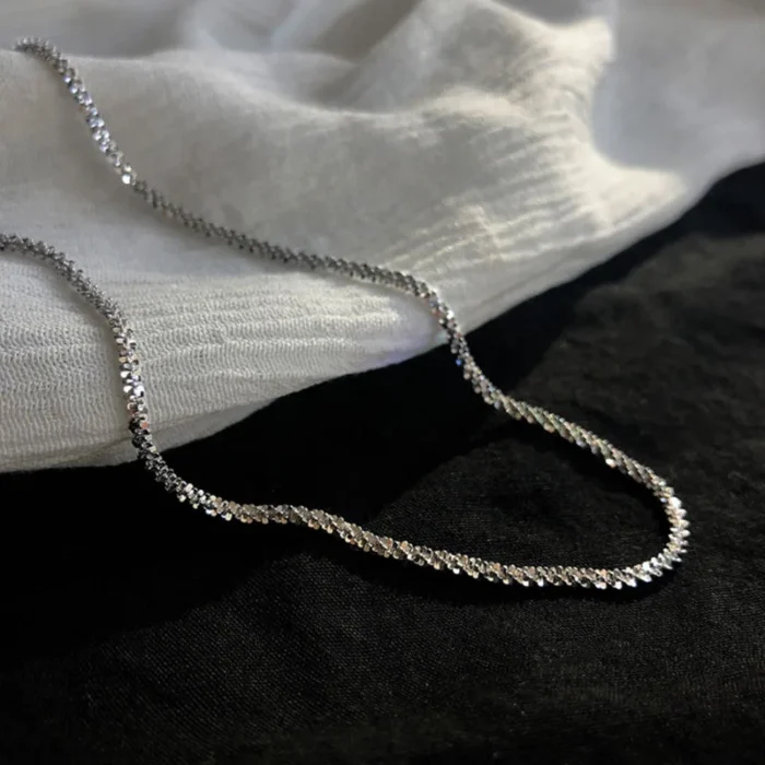 2023 New Popular Silver Colour Sparkling Clavicle Chain Choker Necklace For Women Fine Jewelry Wedding Party Gift - Image 5