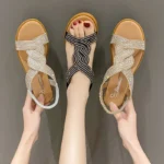 2024 Summer New Designer Platform Sandals Women Fashion Casual Roman Shoes Female Solid Color Crystal Sandalias Mujer - Image 3
