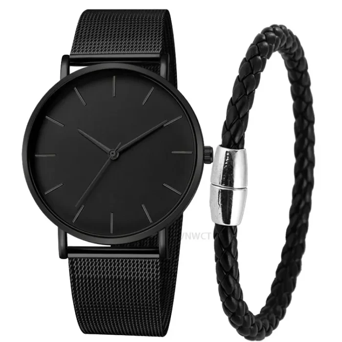 Men Watch Magnetic Bracelet Ultra Thin Quartz Watch Men Slim Mesh Steel Waterproof Sport Watch Black Relogio Masculino - Image 12