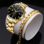 Mens Fashion Business Quartz Watch Fashion Fake Three Eye Six Pin Calendar Men Watch Stainless Steel Belt Men Watches - Image 8