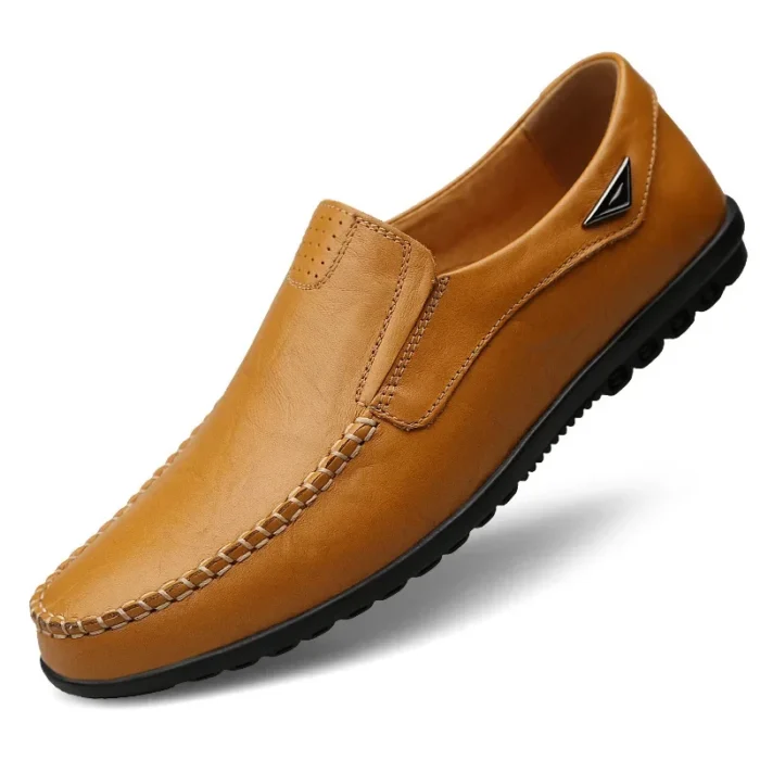 man shoes Genuine Leather Men Casual Shoes  Brand 2023 Mens  Breathable Slip on Black Driving Shoes Plus Size 37-46 - Image 7