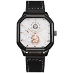 Men Quartz Watches Alloy Dial Business Men Watch PU Leather Strap Big Dial Square Sports Watch Cool Black Wristwatch for Man - Image 10