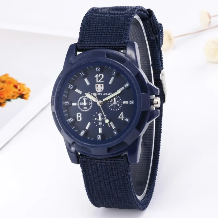 Men Army Watch Nylon Military Male Quartz Watches Fabric Canvas Strap Casual Cool Men's Sport Round Dial Relogios Wristwatch - Image 2